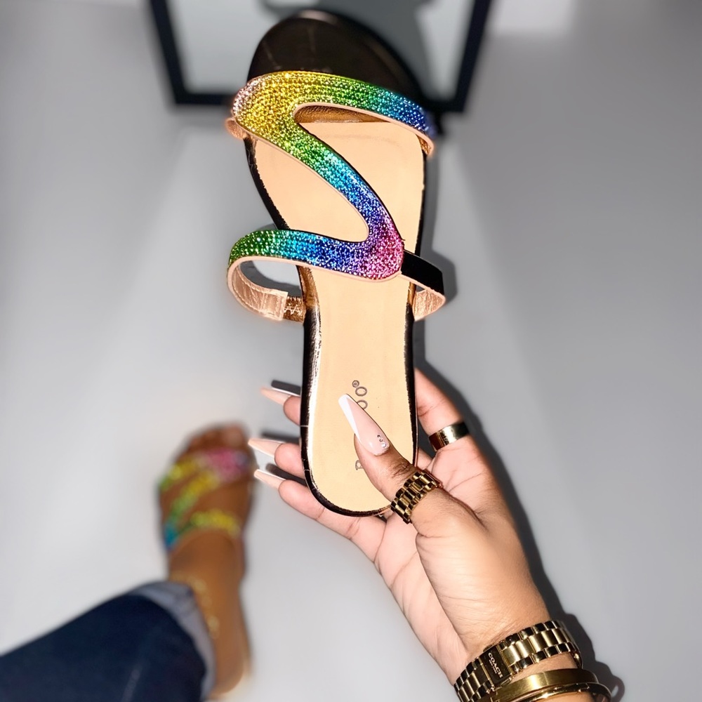 💙💗Kimora💛🧡 Rosegold Rhinestone Sandal - Picture 2 of 3